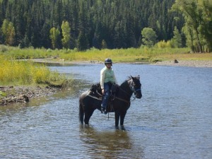 Frances on Holliday, on holiday at Rainbow Trout Ranch!